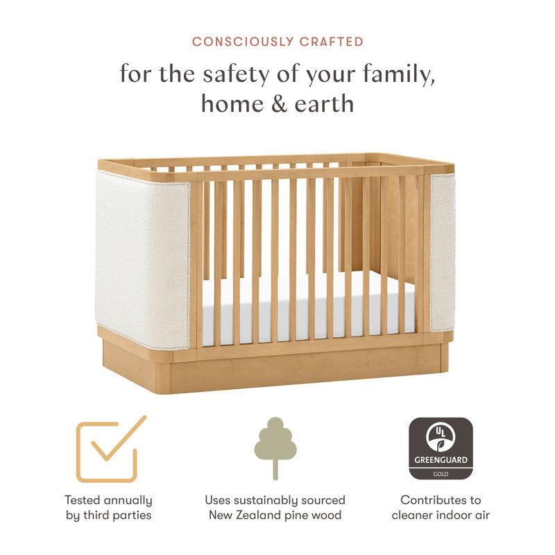 Bondi Boucle 4-in-1 Convertible Upholstered Crib