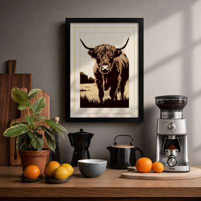 Highland Cattle Rustic - Framed Print