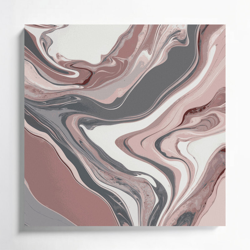 Abstrait art fluide sur toile grise 92, H 8 po x l 8 po