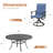 Bachus 8-Person Patio Dining Set with 60" Round Dining Table and 8 Swivel PVC-coated polyester Dining Chairs-2036348445