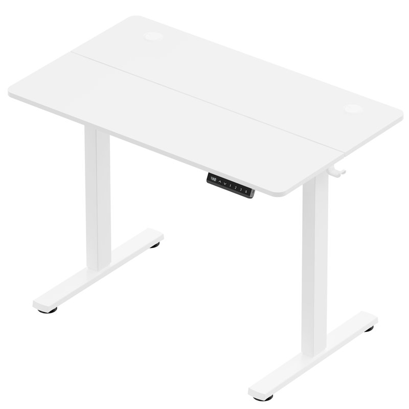 Adjustable Metal Base Standing Desk, 100 W x 60 D, White/White