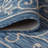 Hagerman Vintage Filigree Textured Weave Navy/Gray Indoor/Outdoor Rug-961213940