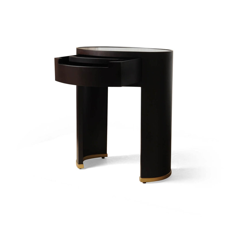Layliana 55cm W Solid Wood Bedside Table