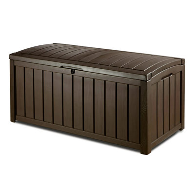 Boîte de rangement en plastique 101 gallons, brun