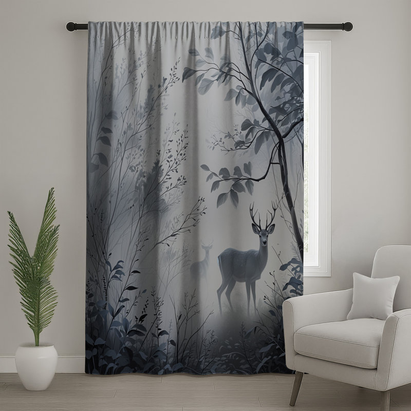 Rideaux de fenêtre Misty Forest, 50" x 80" - 1 Panel, Blockout