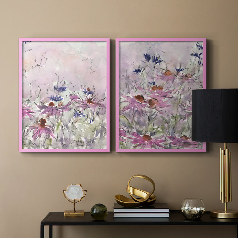 Impression florale I-Premium de Floral Entertainment - prête à être accrochée - aucun clou requis - aucun clou requis, Rose
