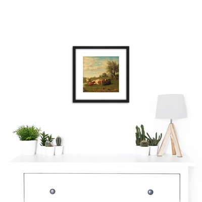 Cows In The Meadow Landscape by Gerard Bilders - Single Picture Frame Painting
