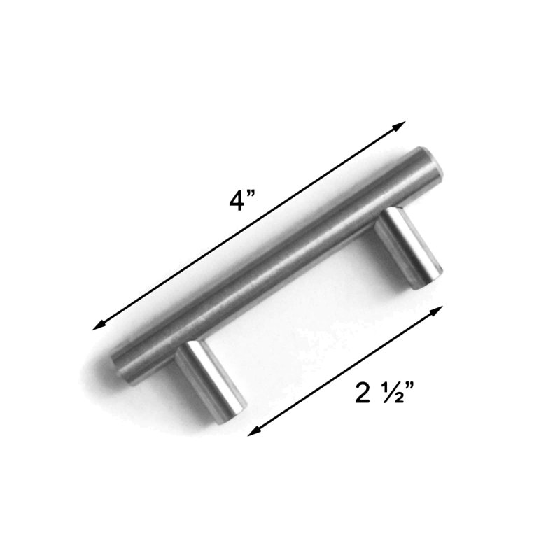 Solid Cabinet Bar/Handle Pull, Polished Chrome, 2 1/2"