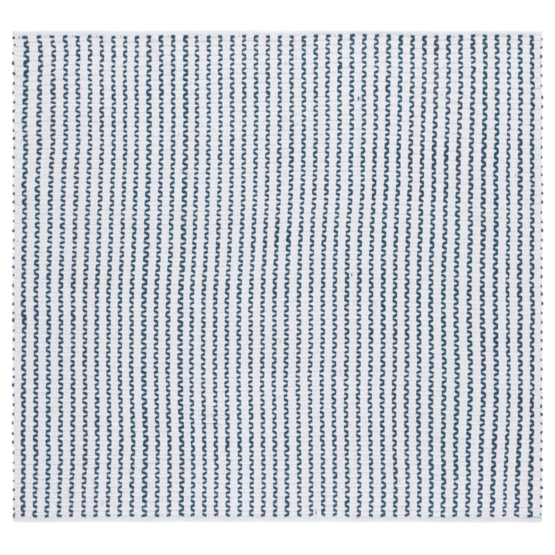 Cape Cod 451 Hand Woven Cotton Pile Chevron / Zig Zag Rug, Square 6'