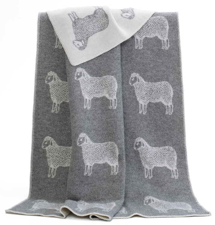Grey Sheep Wool Blanket