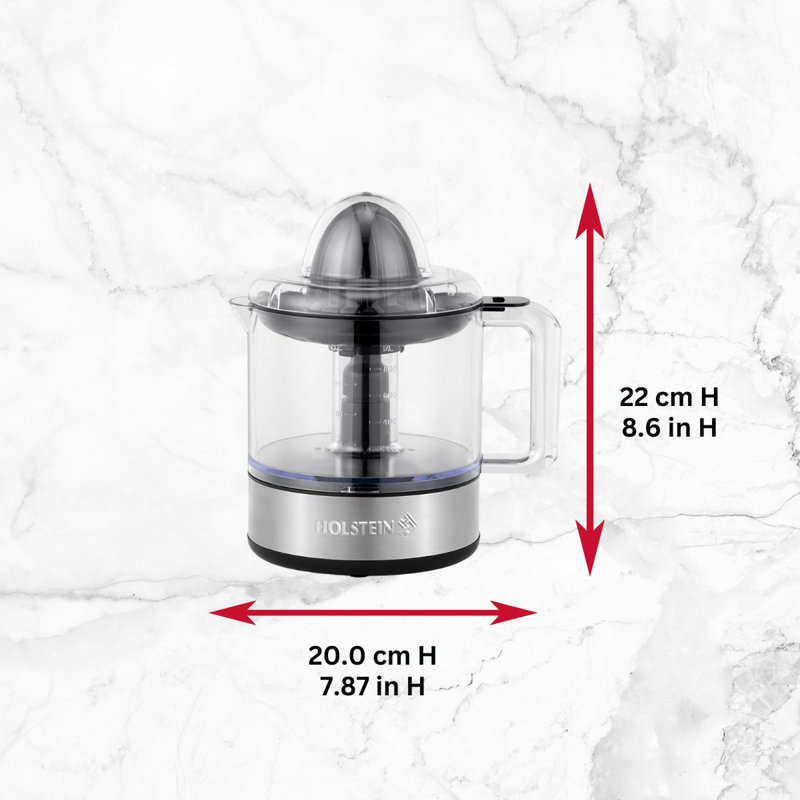 Holstein 27oz Black and Stainless Steel Electric Citrus Juicer