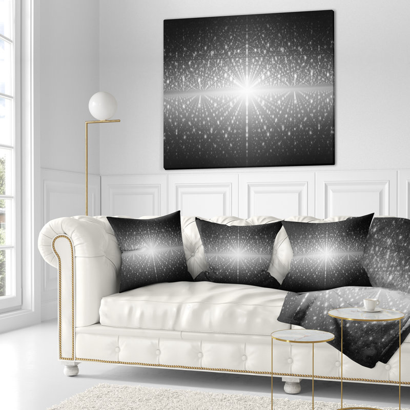 Galaxie cosmique avec étoiles brillantes - coussin imprimé abstrait, 18 po x 18 po, Coussin décoratif