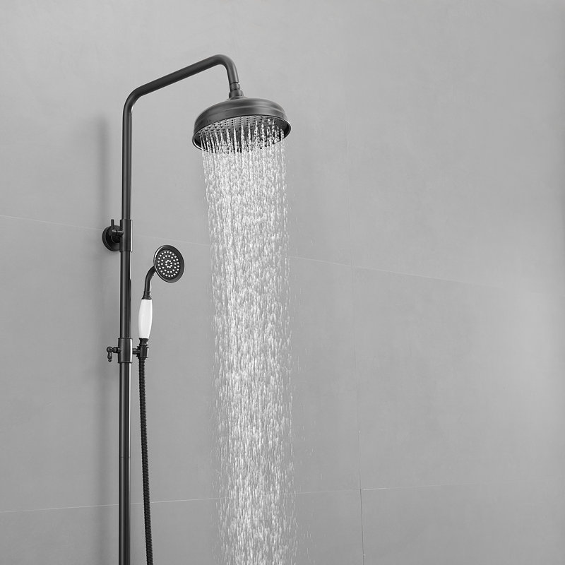 Système de douche complet à aiguilleur, Noir mat