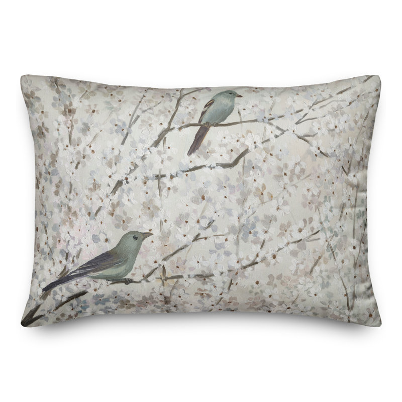 Blossoms Birds Rectangular Pillow Cover & Insert