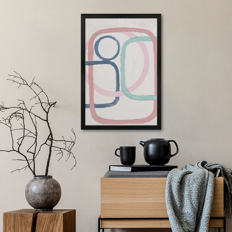 «Calming Paths on Blush», reproduction d'art murale - affiche de galerie, H 24 po x l 16 po