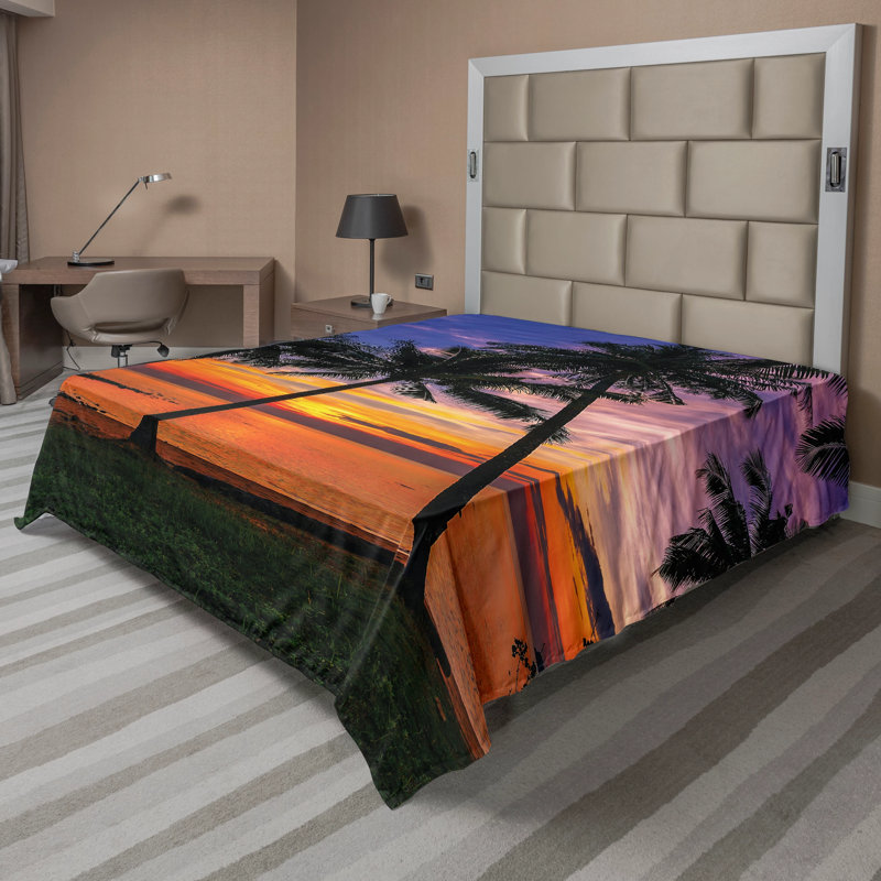Microfiber No Pattern And Not Solid Color Flat Sheet, California King