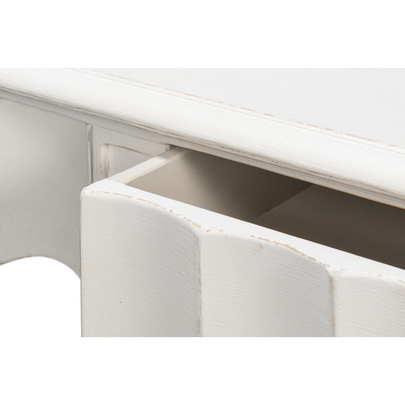 Chantal 93'' W Solid Wood Console Table, Antique White