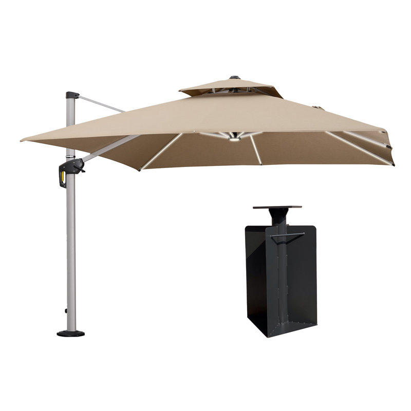 Parasol en porte-à-faux à DEL 10 pi Gira, Beige