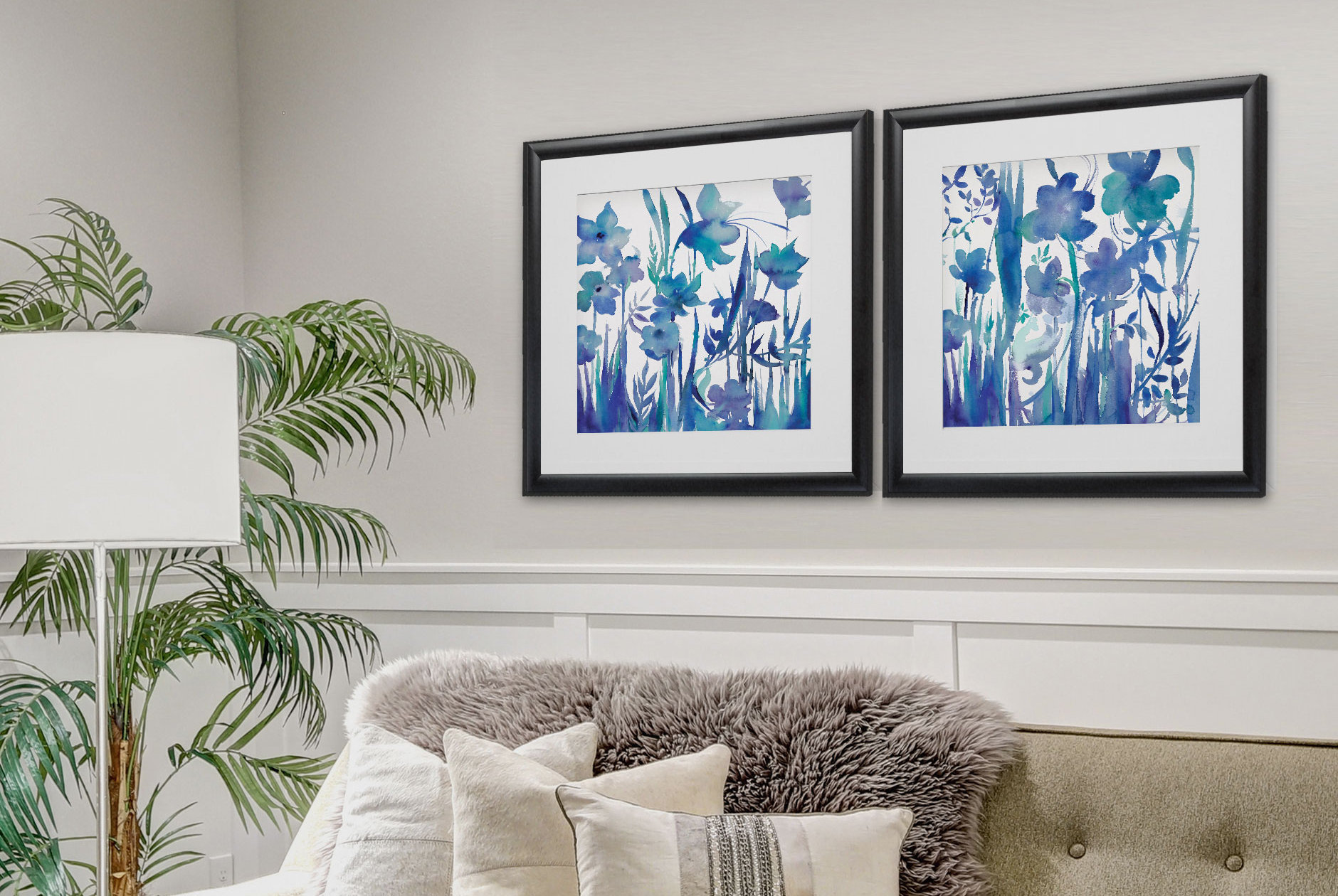 Winston Porter Afternoon Indigo 2 Piece Framed Print Set - Wayfair Canada