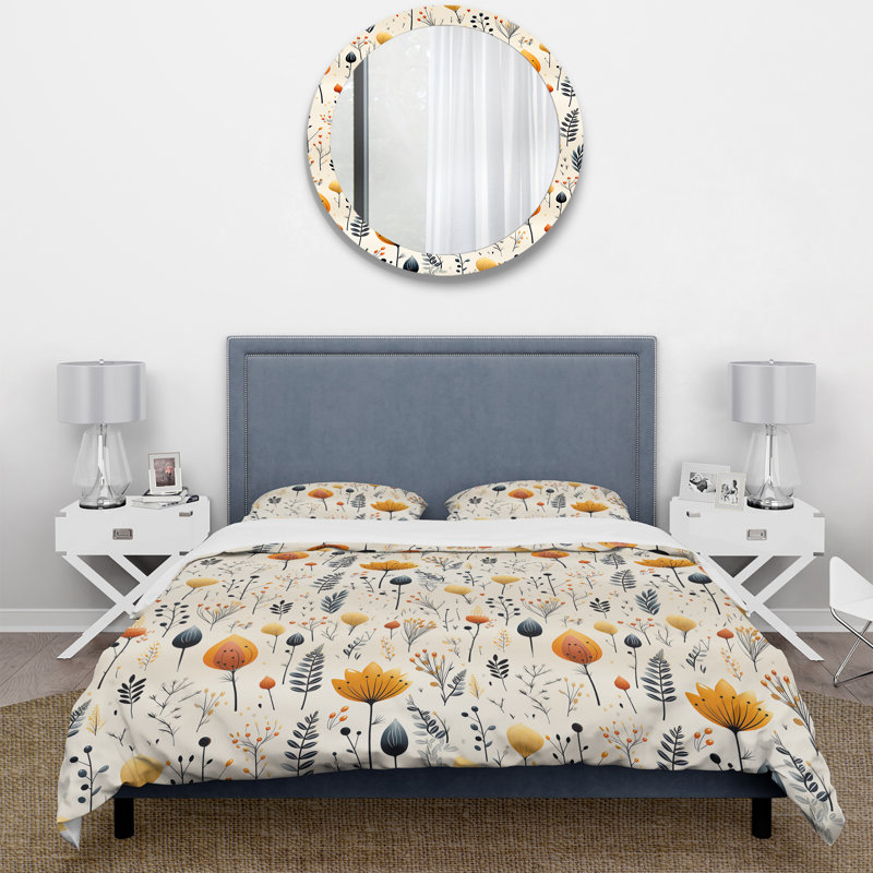 Ensemble de housse de couette Floral - ivoire nordique et charme floral beige