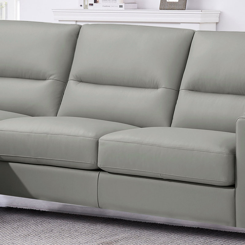 Elm Leather Sectional with Left Chaise