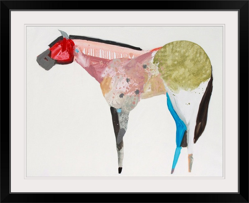 « no. 67 », reproduction de peinture anthony grant Horse, Cadre noir, H 26 po x l 32 po x P 1 po