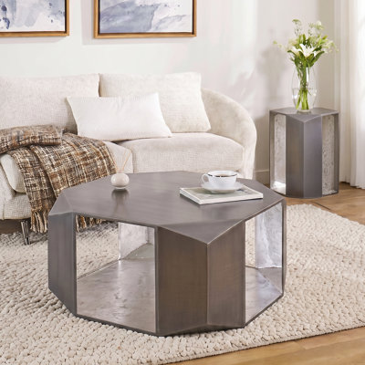Orion Coffee Table & End Table Silver