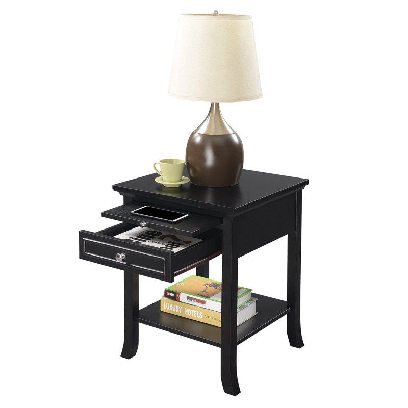 Carbin End Table with Storage, Black