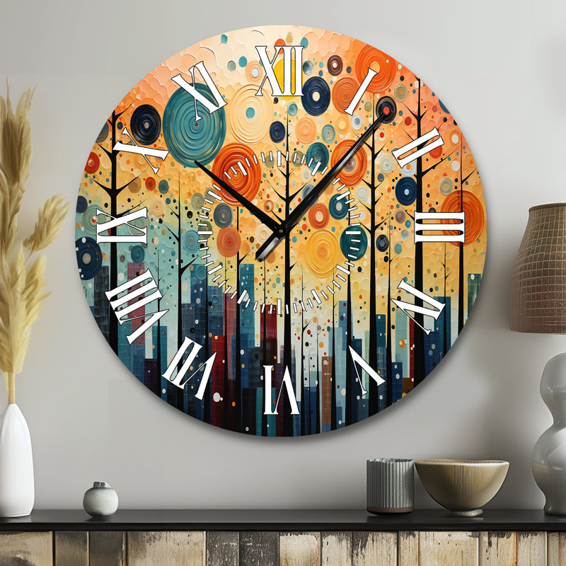 Horloge murale colorée Mid-Century Bold Breeziness III, Grand