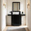 Console moderne et glamour de 47 pouces en marbre noir veiné