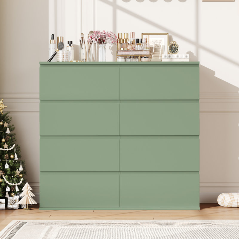 Commode double 8 tiroirs l 41,3 po, Vert