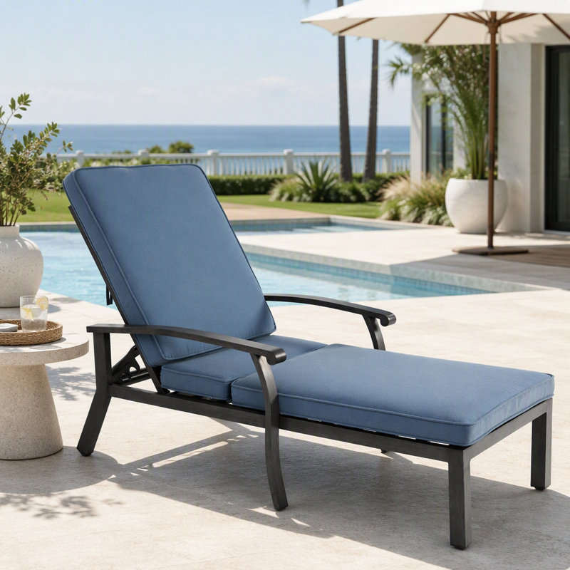 Aluminium Cast lounge chair, Blue
