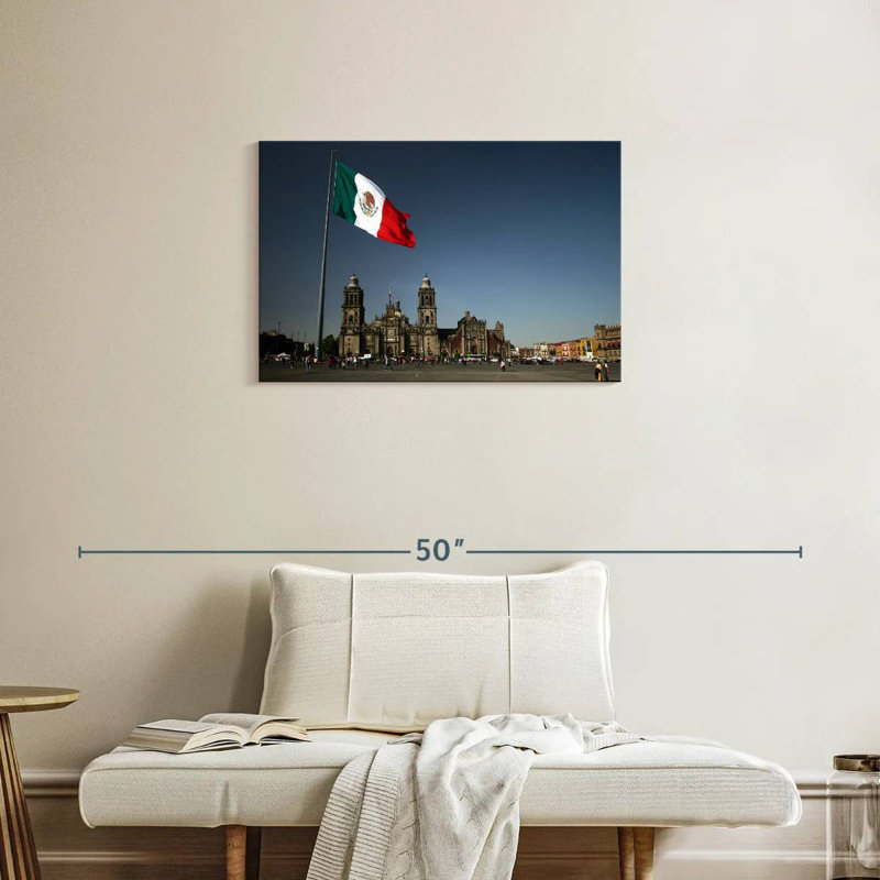Drapeau mexicain Sirci à Zocalo, H 20 po x l 30 po