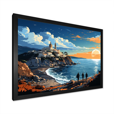 «Italian Hidden Gems Coastline Sunset II», art mural paysage italien