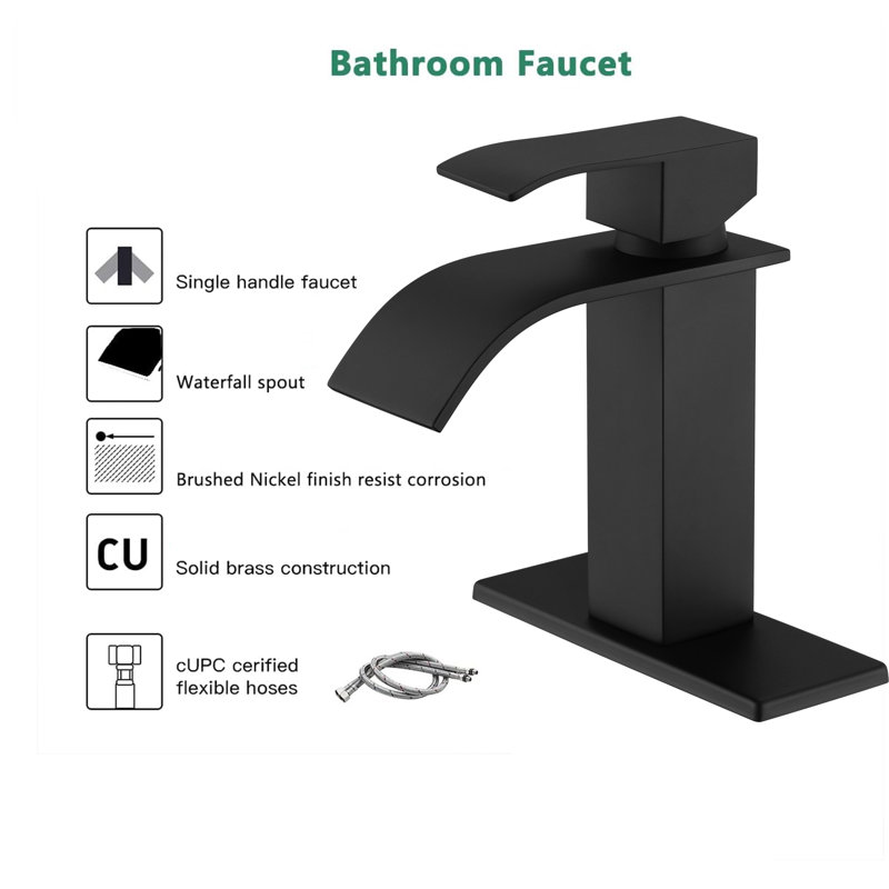 Robinet de lavabo vasque, Noir mat