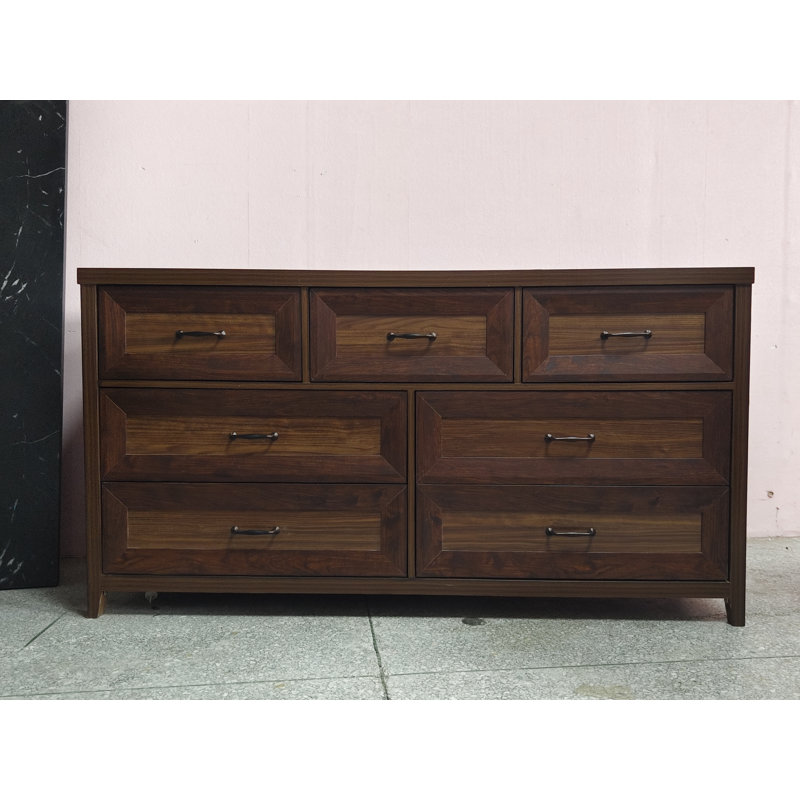 152cm W 7 - Drawer Chest of Drawers, Mahogany Brown