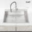 Évier de cuisine en acier inoxydable, 33 po x 22 po, lavabo sur pied fait à la main en gris foncé, avec drain et crochet standards américains