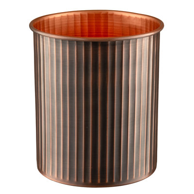 Handcrafted Ridge Embosssed Metal Kitchen Utensil Holder