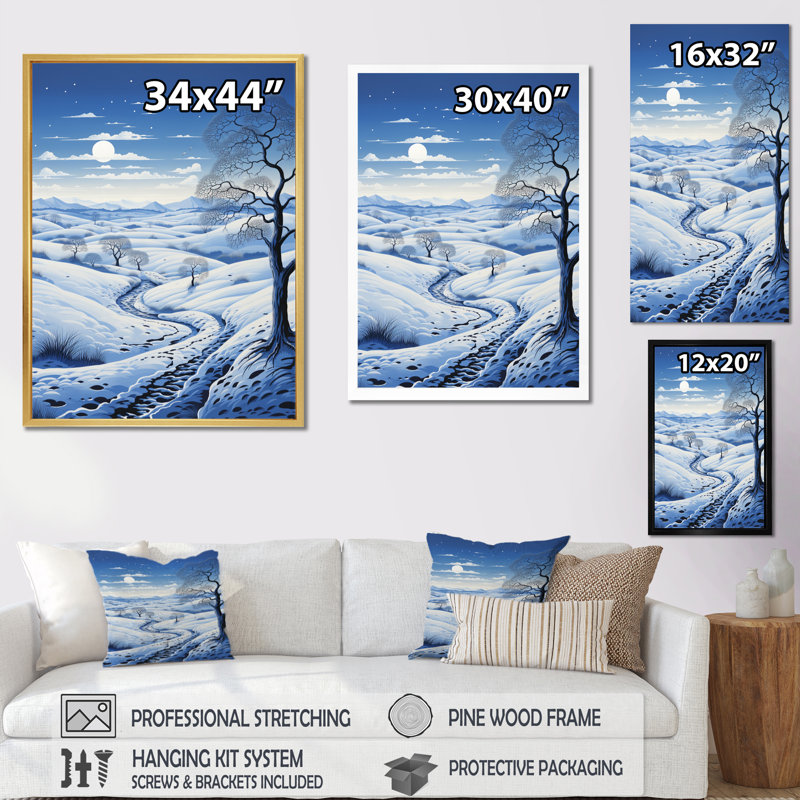 Snow Winters Solitude V - impression, H 32 po x l 24 po x P 1 po, Toile tendue
