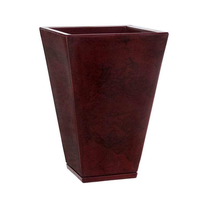 Pot à fleurs en résine Zurique, Rouge, H 21,65 po x l 14,96 po x 14,96 po