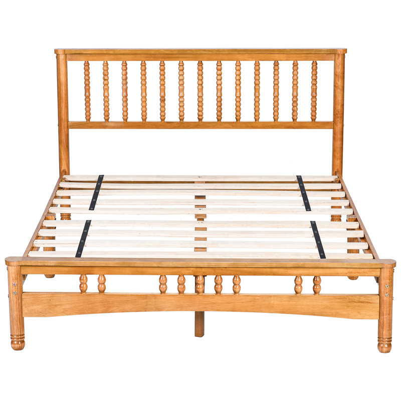 Structure de lit plateforme en bois massif grand format avec tête de lit - sommier tapissier assemblage facile Fabrication en bois de couleur chêne Non