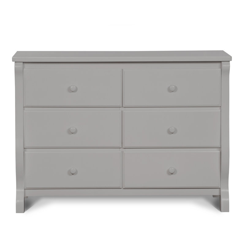 Gray Double Nursery Dresser with Interlocking Drawers