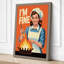 I'm Fine Retro - Wrapped Canvas-713395243-713395261