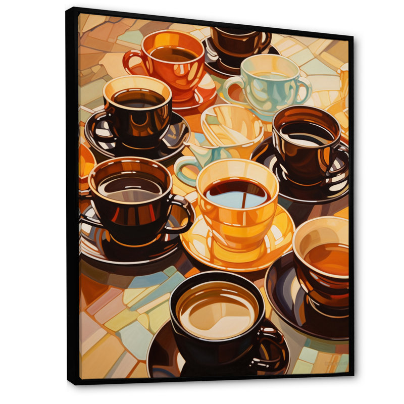 Jaffet Food Coffee Tea VI - Art sur toile, impression sur toile, H 32 po x l 24 po, Cadre flottant noir