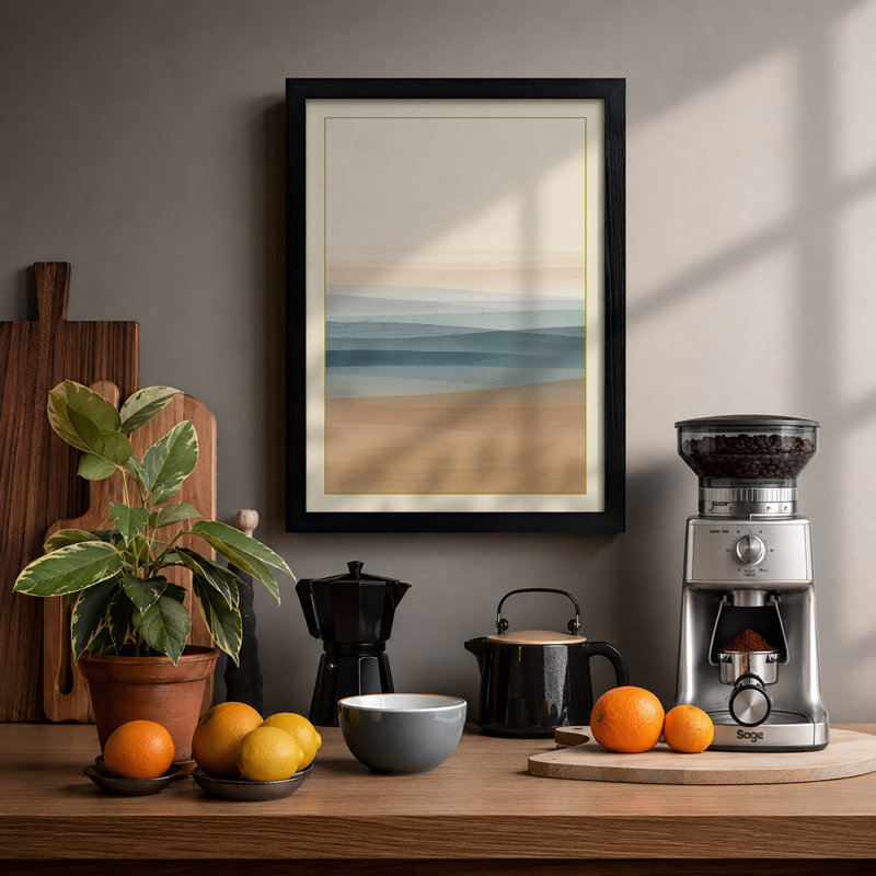 Quiet Seaside Moment Coastal - Framed Print, Black, A3 - 42.0 x 29.7 cm