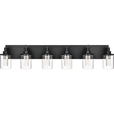 6-Light Vanity Lights, Bathroom Light Fixture, LED Dimmable Modern Wall Lighting Over Mirror With Bubble And Clear Glass Shade For Hallway, Bedroom. (Integrated LED Bulbs Included)