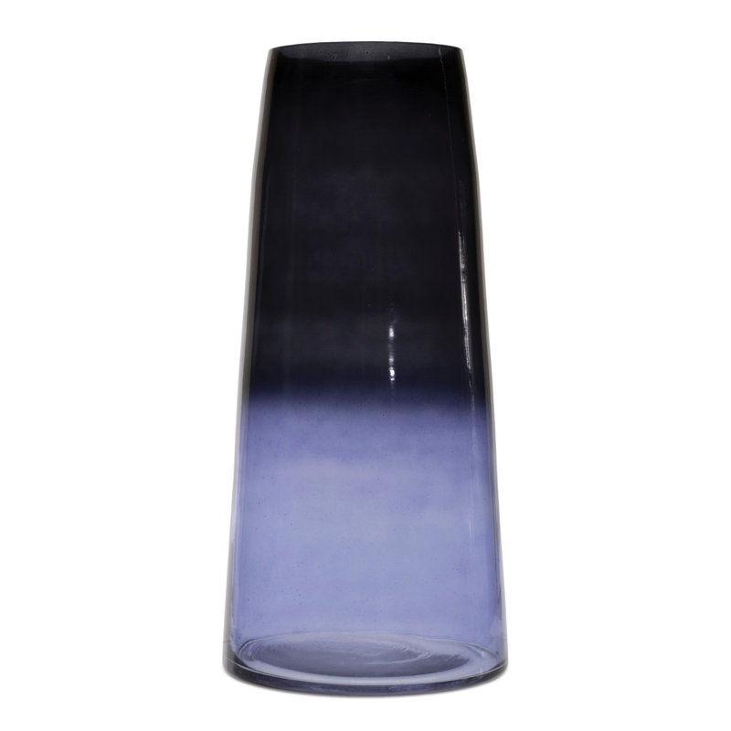 Vase en verre bleu lime 12,5 "