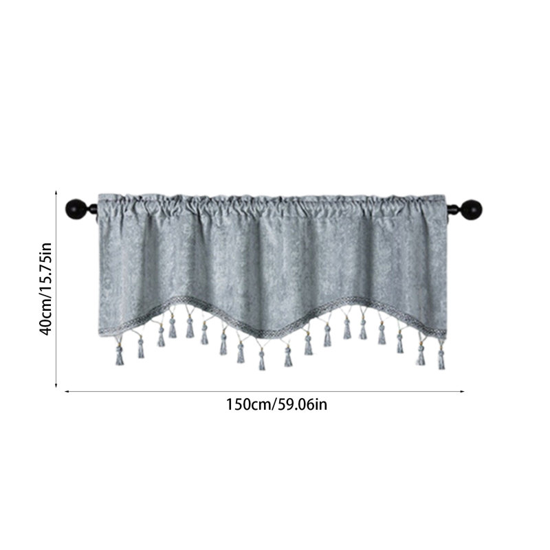 Panneaux de tringle à motif de rideaux à franges élégants de style Kondieu, Gray