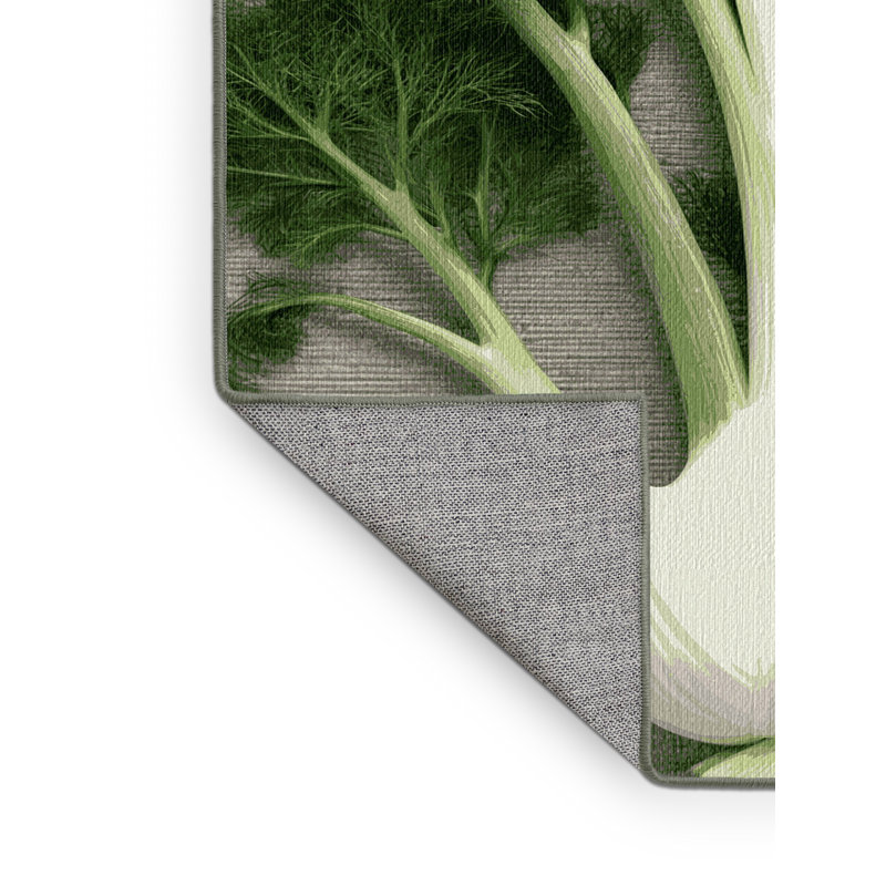  Tapis lavable en légumes Fenouil, Rectangulaire 2 pi x 3 pi