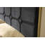 Luxueuse base de lit plateforme luxueuse, tête de lit en velours recouverte de métal, 2 lampes murales et table de chevet intégrées, structure en métal robuste et en bois massif, aucun sommier nécessaire, noir haut de gamme-170665270
